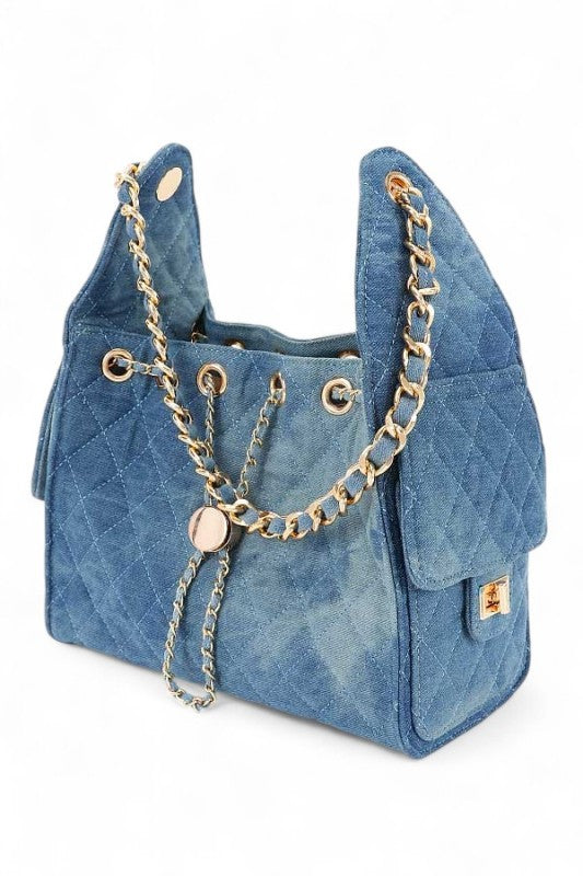 Quilted Denim Fashion Shoulder Bag - Xtreme Shopper