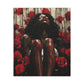 Like A Rose Black Woman Art Canvas Wall Print