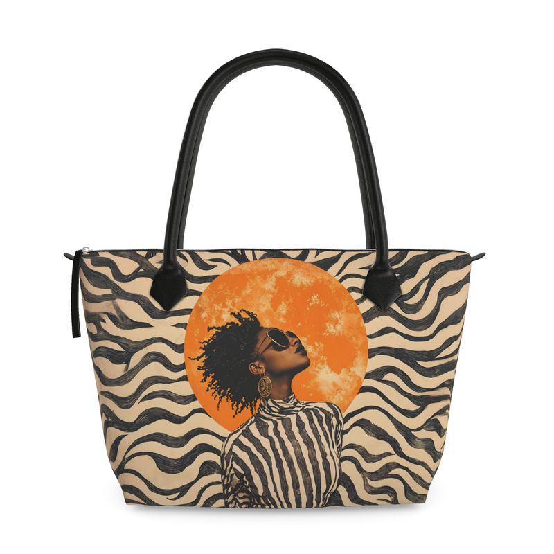 The Sun Rises Nappa Leather Tote Bag