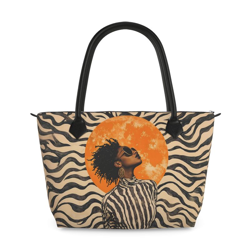 The Sun Rises Nappa Leather Tote Bag