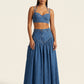 Boho Two-Piece Wide-Leg Pant Denim Set