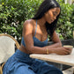 Boho Two-Piece Wide-Leg Pant Denim Set