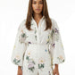 Painterly Botanical Linen Blouson Top and Shorts Set
