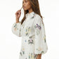 Painterly Botanical Linen Blouson Top and Shorts Set
