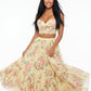 Whisper of Pastel Roses Floral Cropped Top and Maxi Skirt Set