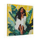 It's A Beautiful Day Afrocentric Black Woman Abstract Art Canvas Wall Print