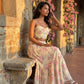 Whisper of Pastel Roses Floral Cropped Top and Maxi Skirt Set