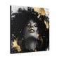 Gold Is My Passion Afrocentric Black Woman Abstract Art Canvas Wall Print