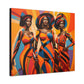 The Sisters Afrocentric Abstract Fantasy Black Woman Art Canvas Wall Print