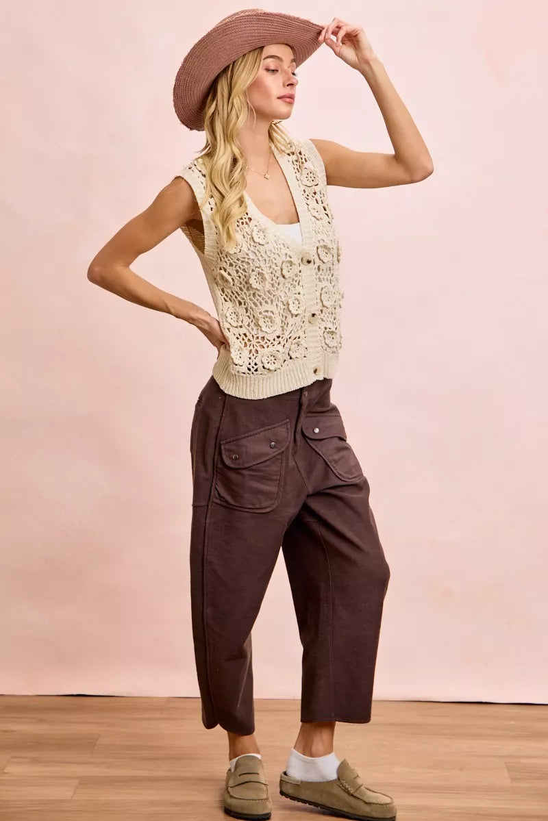BiBi Boho Washed Terry Pants with Pockets - Xtreme Shopper