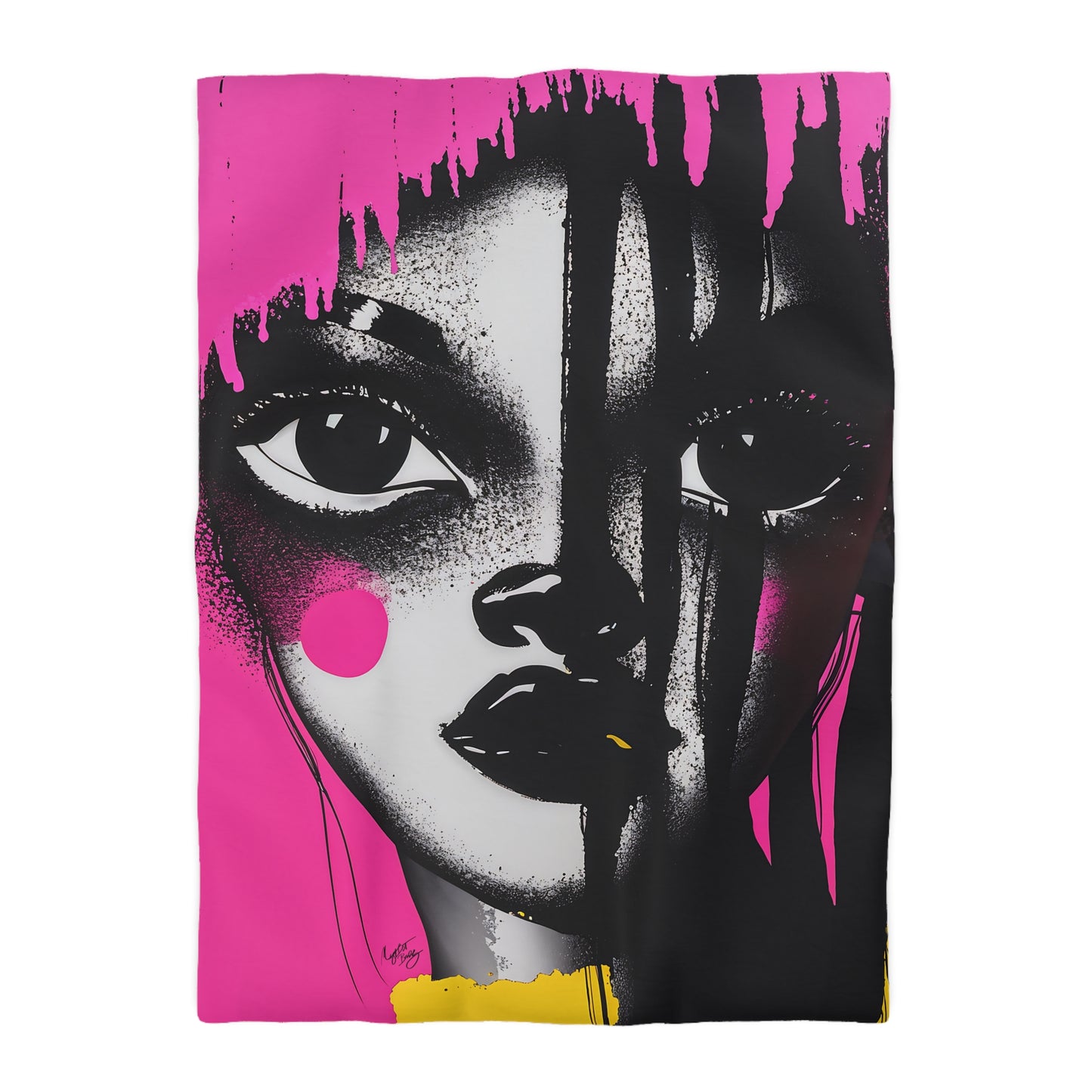 Oversized Thoughts Abstract Black Art Microfiber Duvet Cover