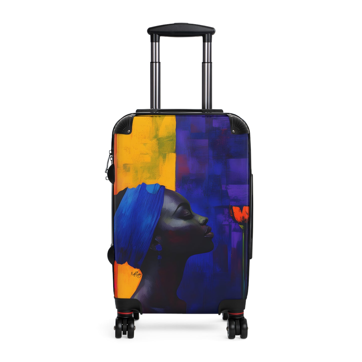 Stop and Smell the Flowers Black Woman Art Hardshell Hardside Lockable Spinner Suitcase
