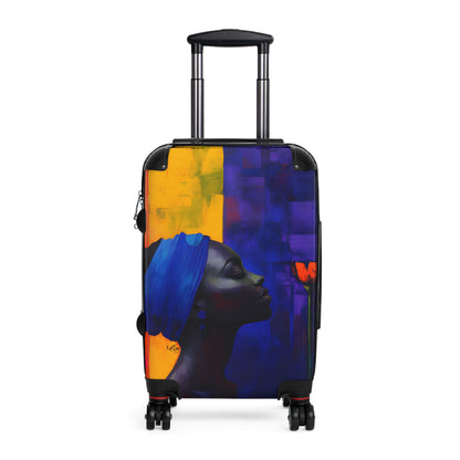 Stop and Smell the Flowers Black Woman Art Hardshell Hardside Lockable Spinner Suitcase