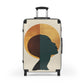 Travel Brings Balance Black Art Hardshell Hardside Lockable Spinner Suitcase Luggage