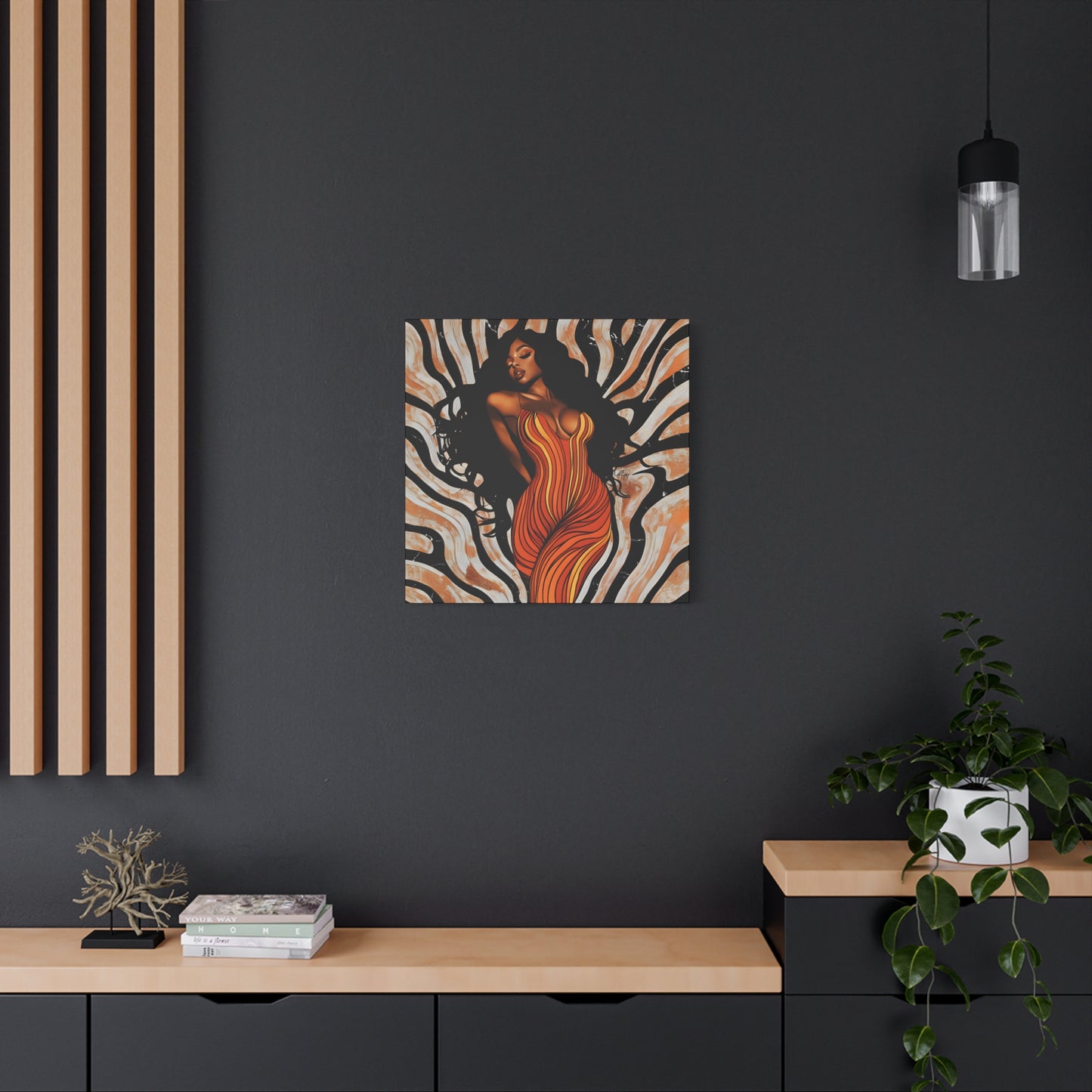 The Rhythm Is In Me Afrocentric Black Woman Art Canvas Wall Print - Xtreme Shopper