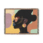 Seriously Beautiful Afrocentric Black Woman Abstract Art Woven Throw Blanket