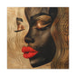 Enswirled Afrocentric Black Woman Abstract Art Canvas Wall Print