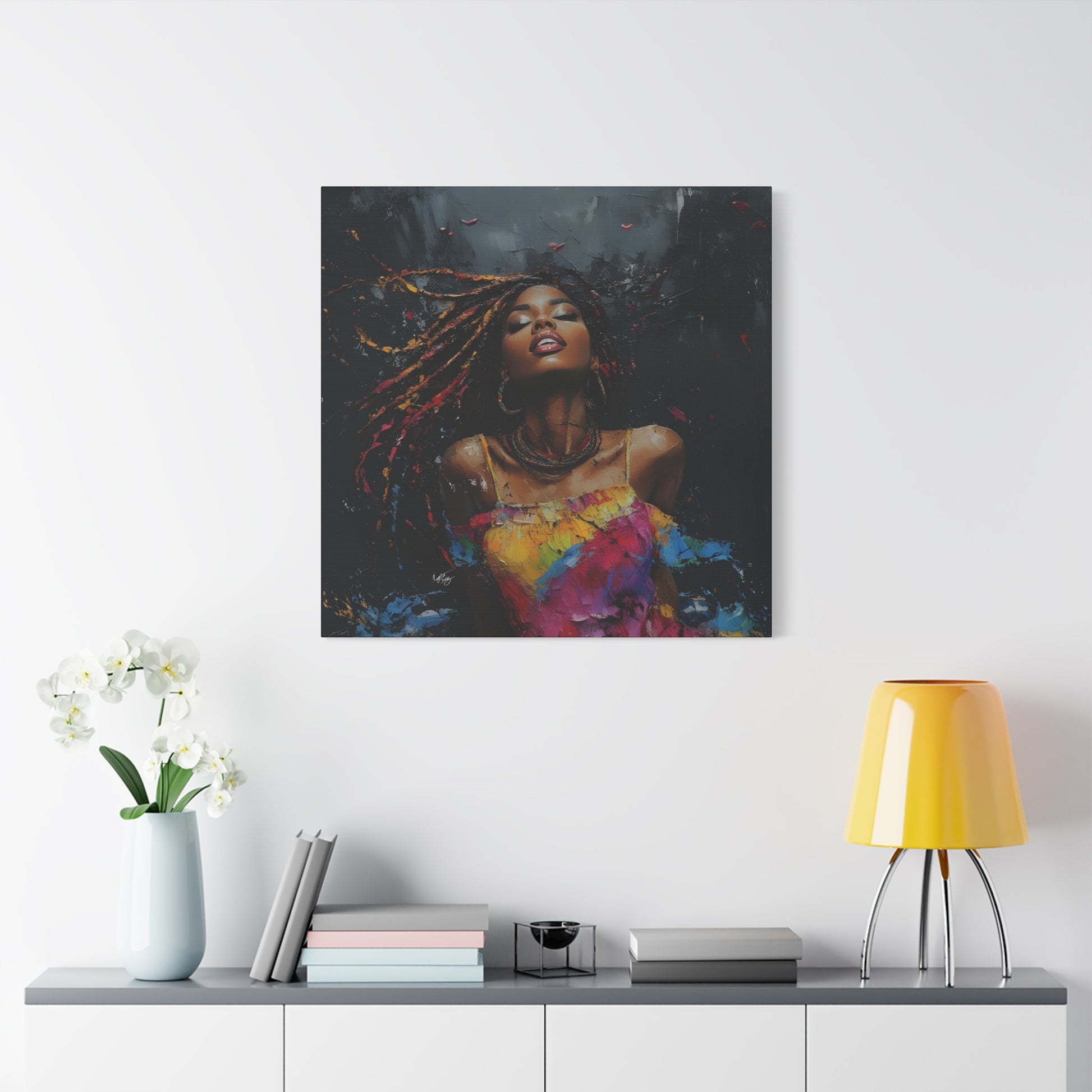 Euphoria Afrocentric Black Woman Abstract Art Canvas Wall Print - Xtreme Shopper