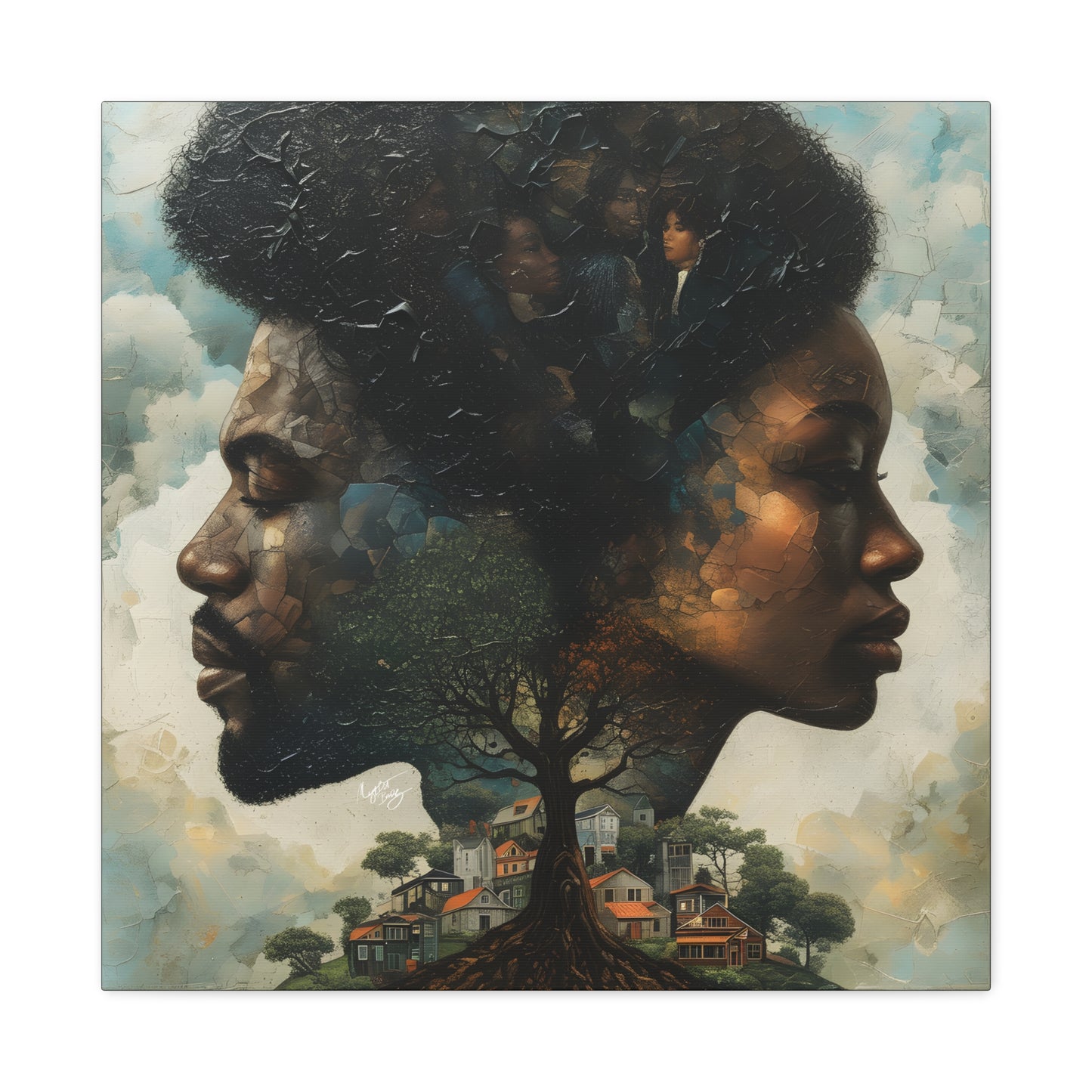 Together We Grow Afrocentric Black Art Canvas Wall Print - Xtreme Shopper