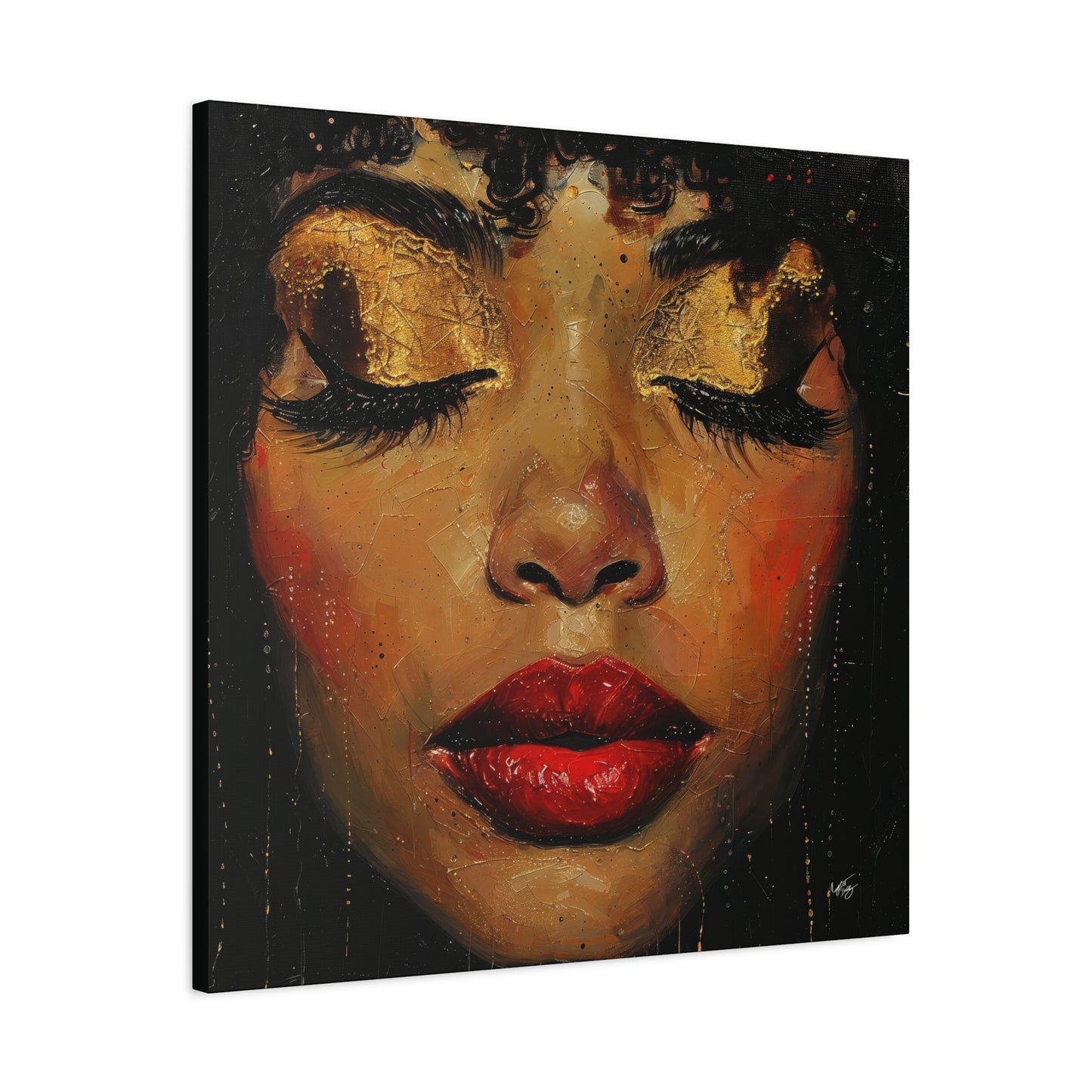 Just Meditate On It Black Woman Art Canvas Wall Print