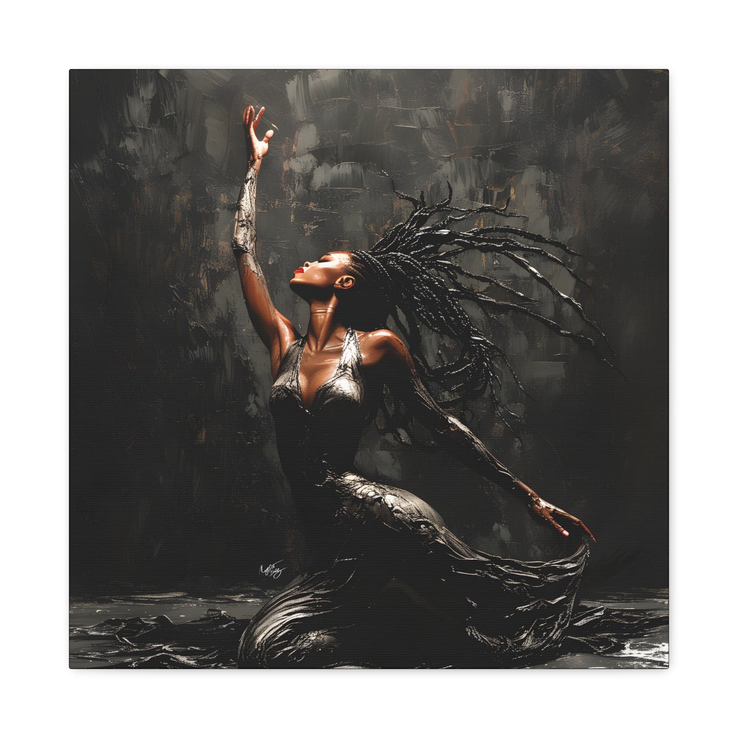Dance In The Dark Afrocentric Black Woman Art Canvas Wall Print