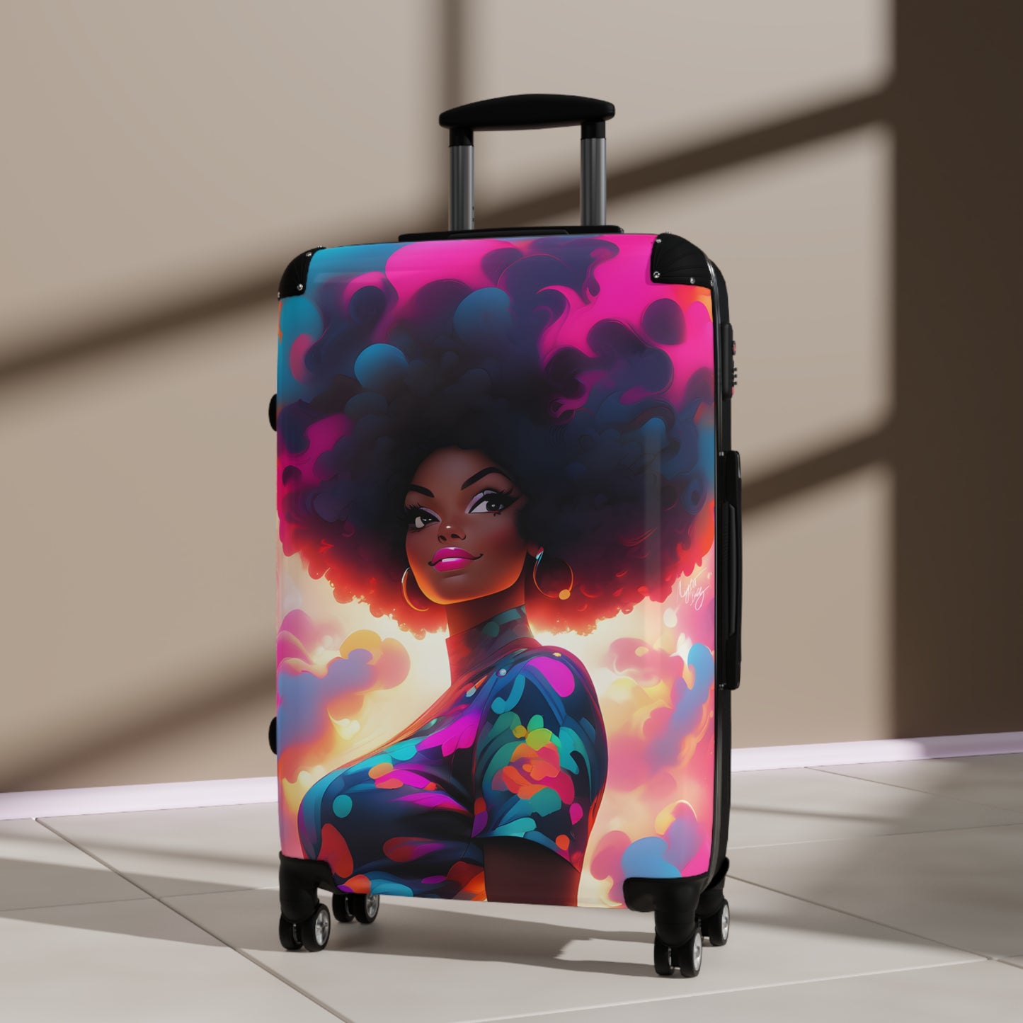 It's Going To Be A Good Day Black Woman Art Hardshell Hardside Lockable Spinner Suitcase