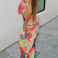 Vibrant Bloom Cowl Neck Maxi Dress