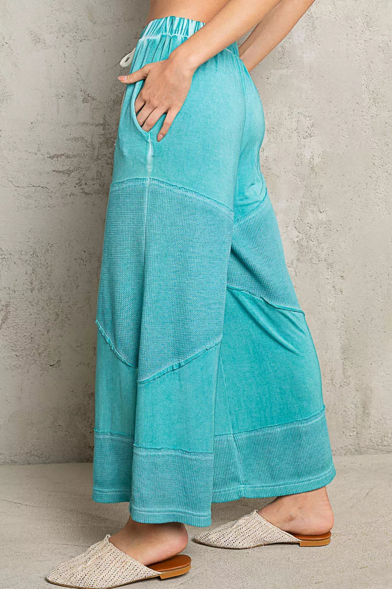 POL Elastic Waistband Wide Leg Pants with Drawstring - Xtreme Shopper