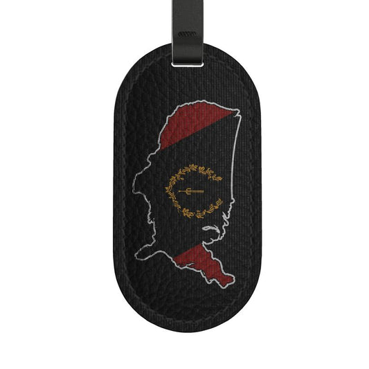 Black American Heritage Flag Nappa Pebble Leather Bag Charm