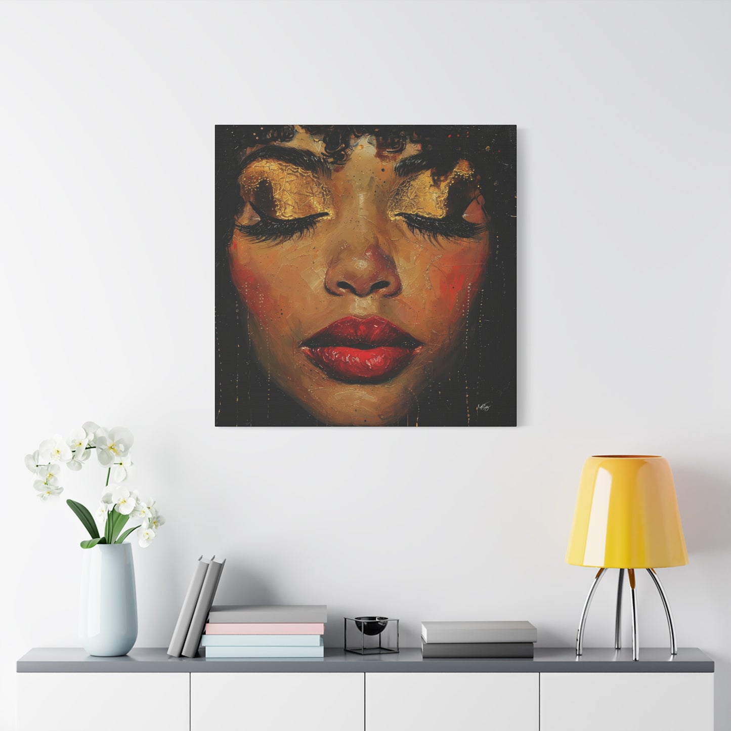 Just Meditate On It Black Woman Art Canvas Wall Print