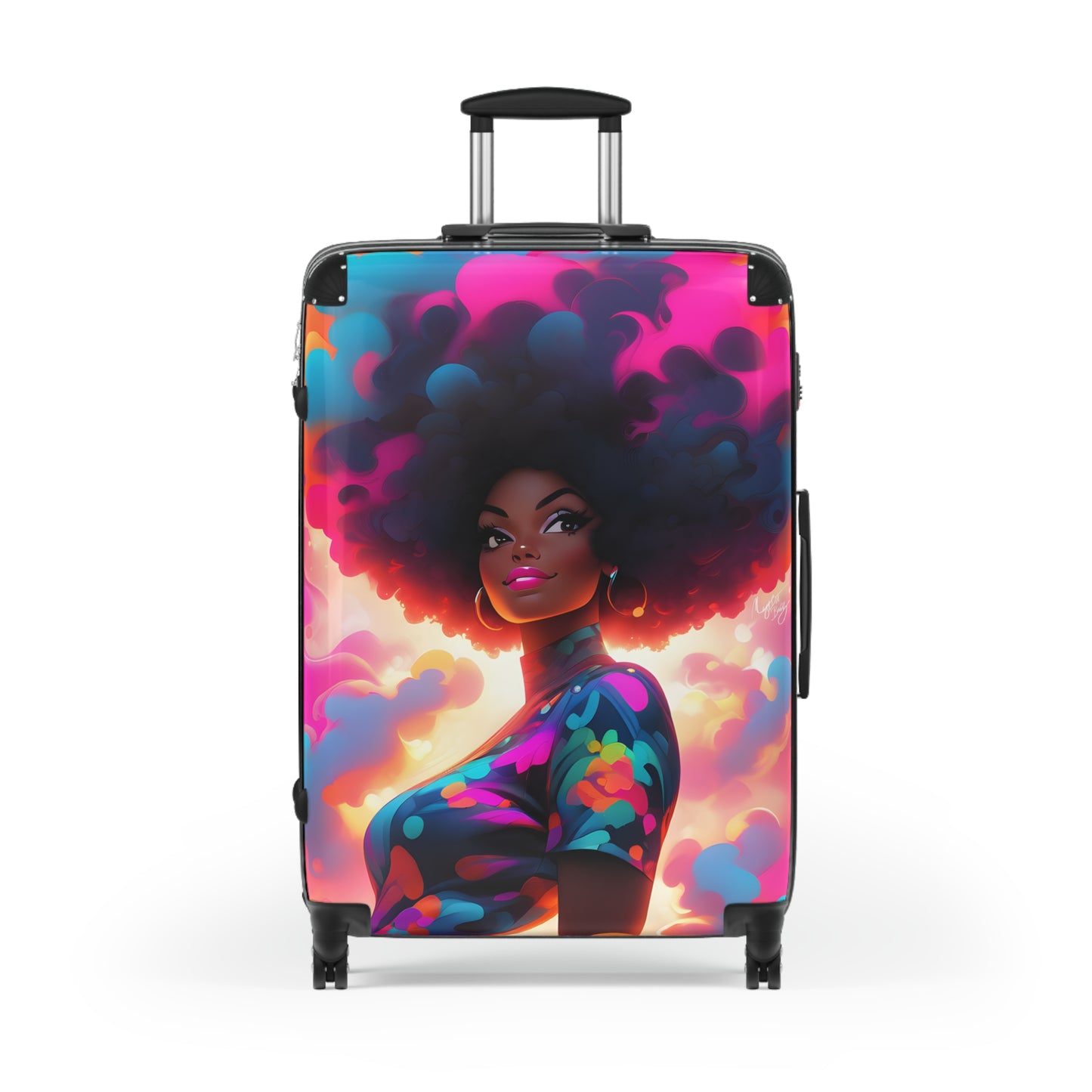 It's Going To Be A Good Day Black Woman Art Hardshell Hardside Lockable Spinner Suitcase