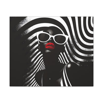 Beauty In Black And White Afrocentric Black Woman Art Canvas Wall Print