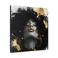 Gold Is My Passion Afrocentric Black Woman Abstract Art Canvas Wall Print