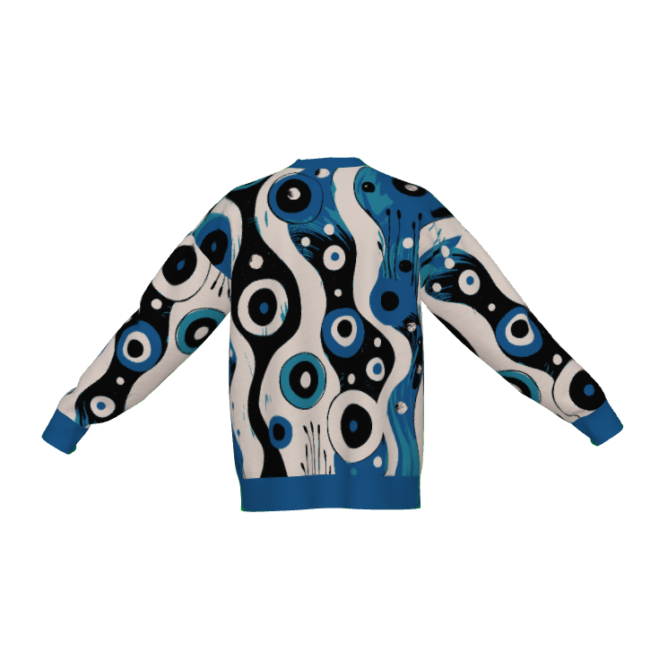 Surrelistic Swirling Circles Crewneck Sweater - Xtreme Shopper