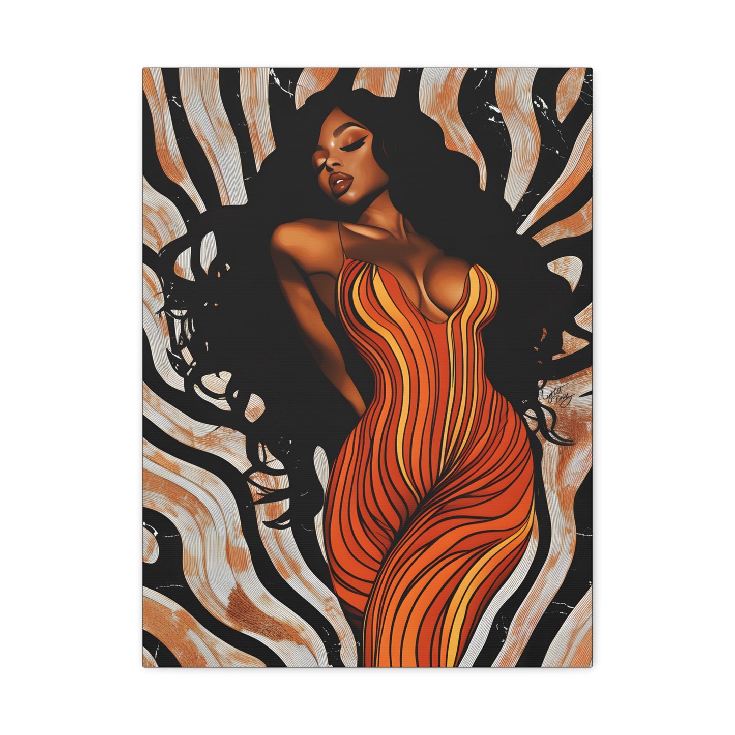 The Rhythm Is In Me Afrocentric Black Woman Art Canvas Wall Print - Xtreme Shopper
