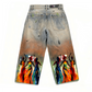 The Fluidity Afrocentric Print Unisex Vintage Washed Distressed Paint-Splatter Denim Jeans - Xtreme Shopper
