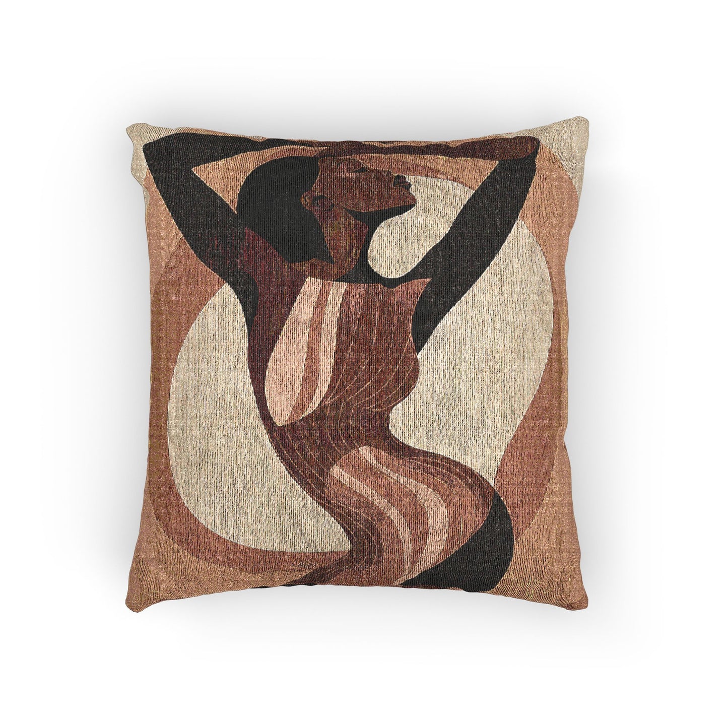 Retro Feelings Black Women Woven Pillow