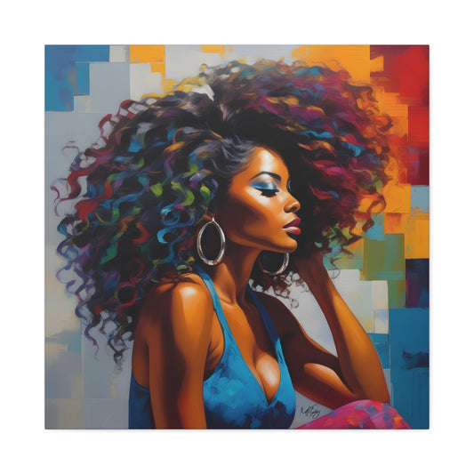 Beauty As Purpose Afrocentric Black Woman Art Canvas Wall Print