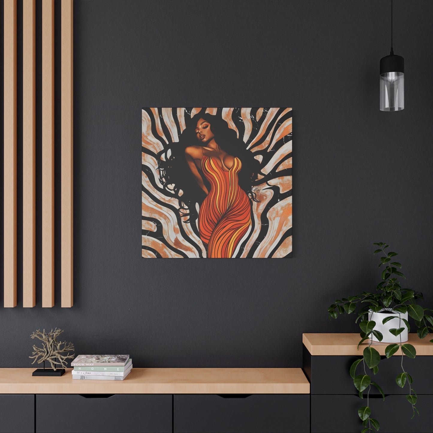 The Rhythm Is In Me Afrocentric Black Woman Art Canvas Wall Print - Xtreme Shopper