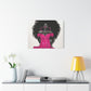 Pink Is My Color Black Woman Art Canvas Wall Print