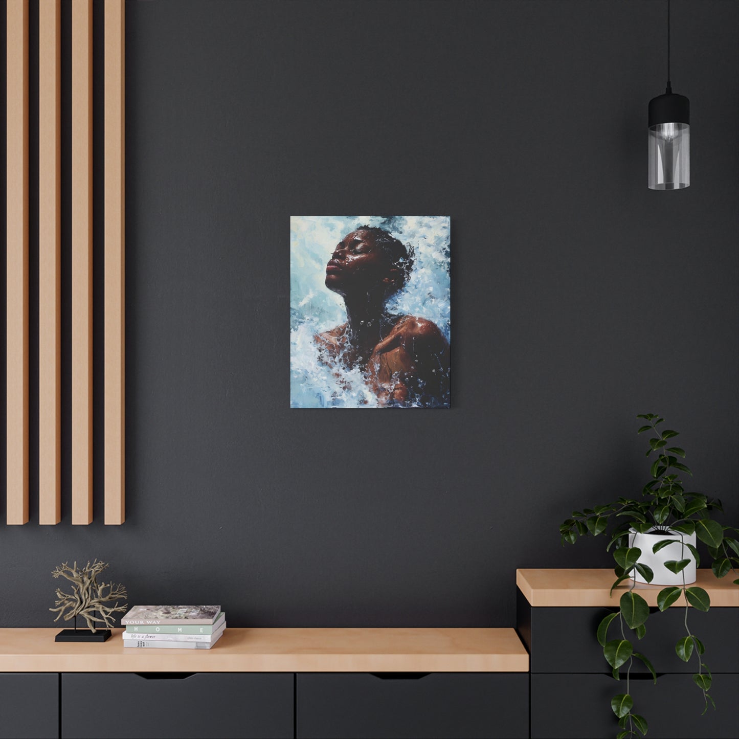 Refreshed Afrocentric Black Woman Art Canvas Wall Print