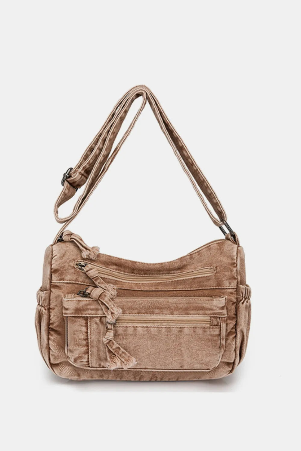 Trendy Adjustable Strap Denim Crossbody Bag
