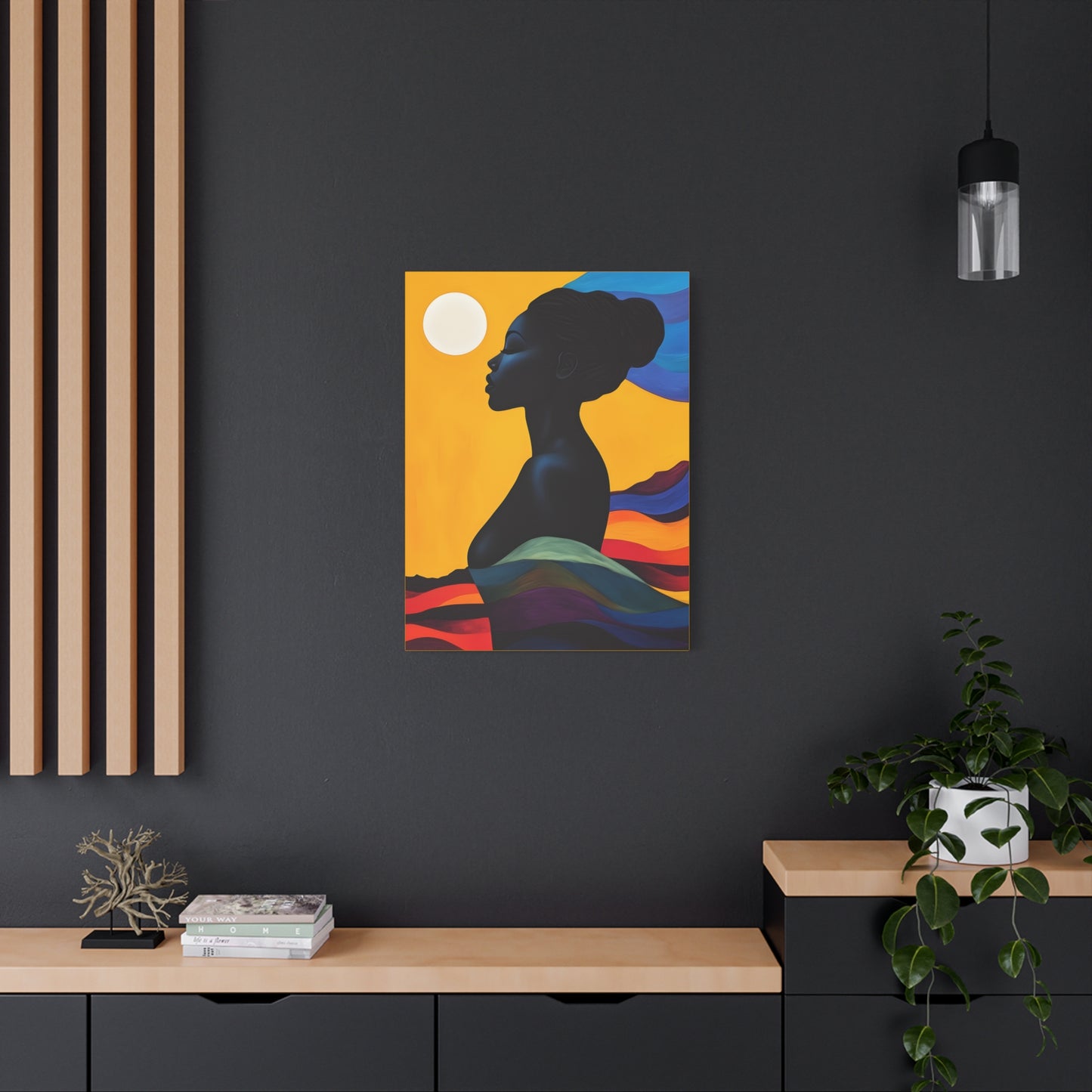 Serenity In Full Color Black Woman Art Canvas Wall Print