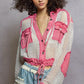 POL Texture Woven Button Down Hooded Shirt with Drawstring Hem - Xtreme Shopper