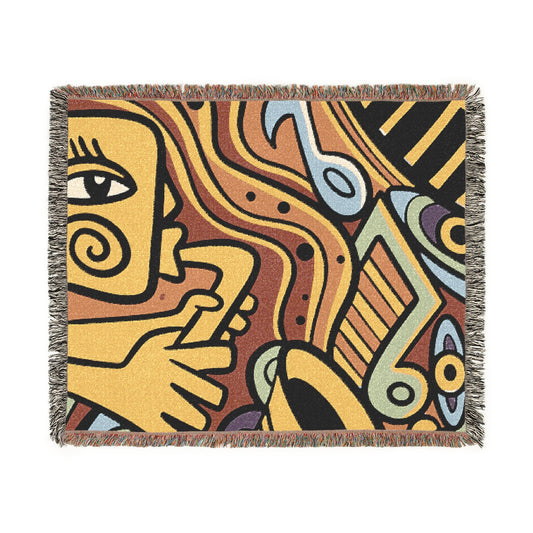 A Little Jazzy Abstract Art Woven Throw Blanket