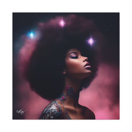 An Afrocentric Universe Fantasy Black Woman Canvas Wall Print