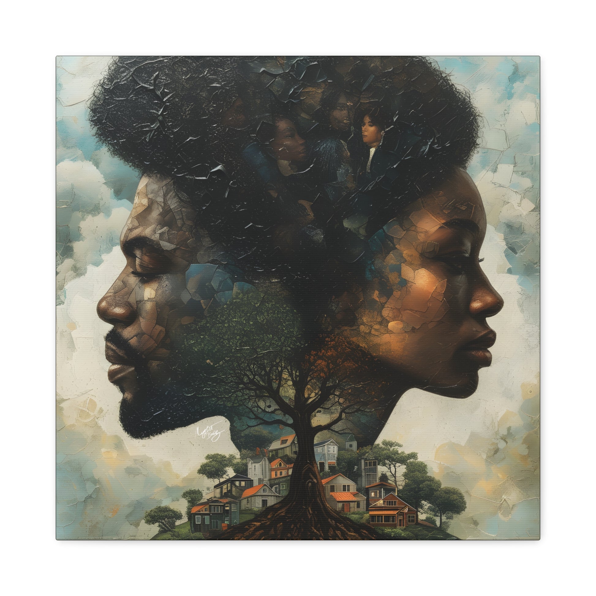 Together We Grow Afrocentric Black Art Canvas Wall Print - Xtreme Shopper