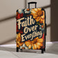 Faith Over Everything Spiritual Floral Art Hardshell Hardside Lockable Spinner Suitcase Luggage