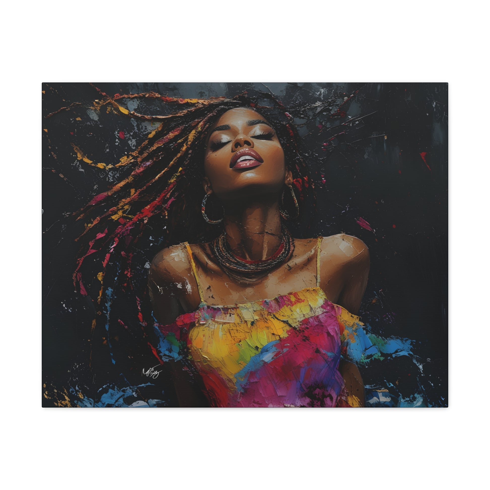 Euphoria Afrocentric Black Woman Abstract Art Canvas Wall Print - Xtreme Shopper