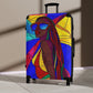 Afro Fractal Vacay Black Art Hardshell Hardside Lockable Spinner Suitcase Luggage